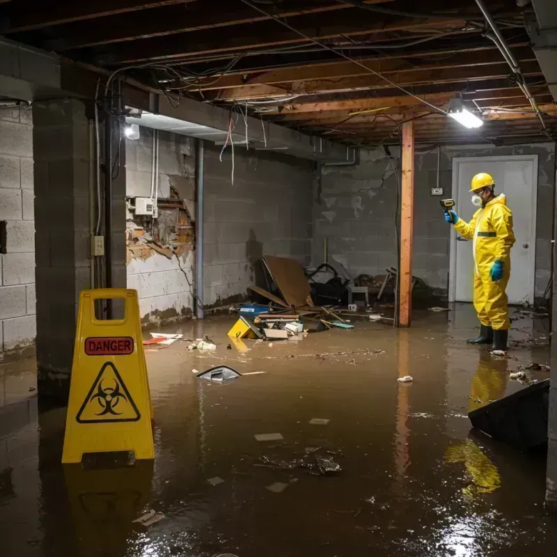 Flooded Basement Electrical Hazard in Mount Olive, IL Property